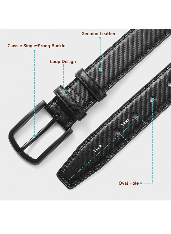Men's Classic Single Buckle Belt - Fashionable Simple Design All-Match Trouser Belt Men's Casual Pin Buckle Belt Black 3.3CM - Image 4