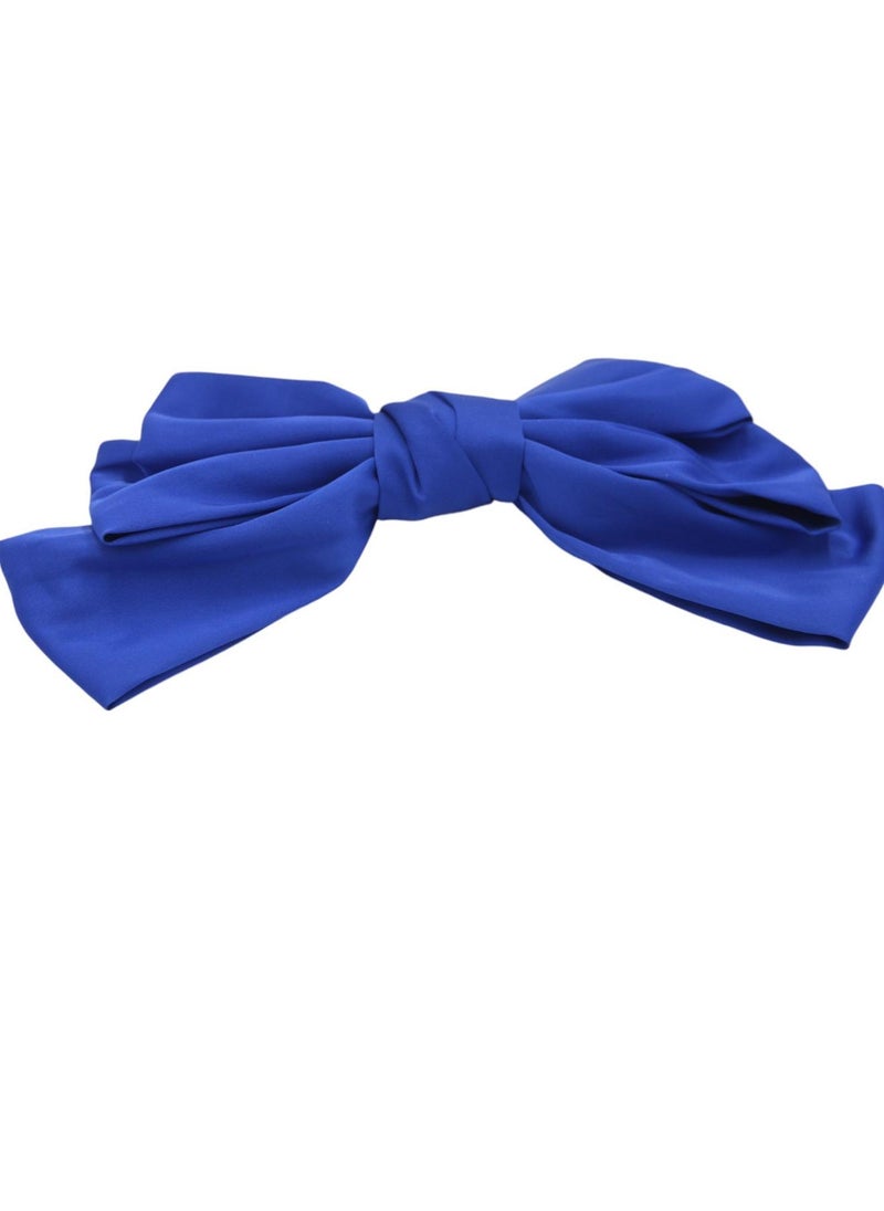 D'Daniela Large Royal Blue Hair Barrete Bow Hair Clip - Image 1