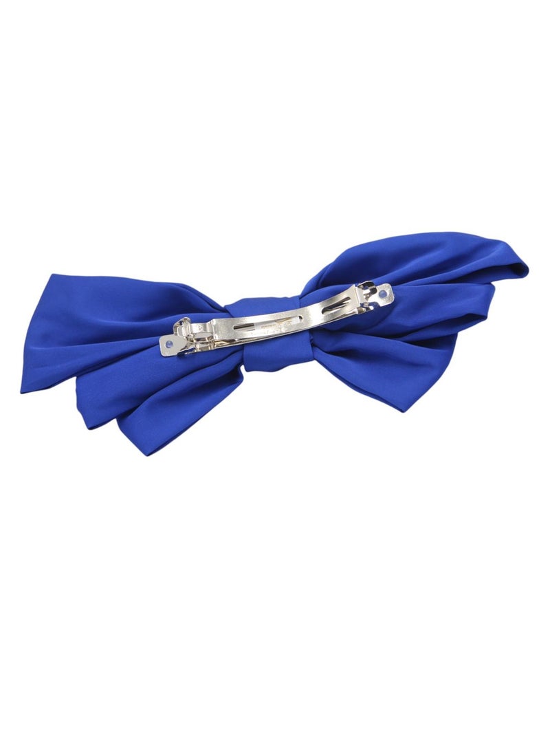 D'Daniela Large Royal Blue Hair Barrete Bow Hair Clip - Image 2