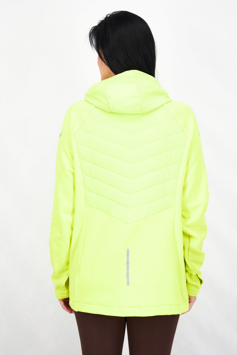 Tchibo Women Textured Long Sleeve Thermal Puffer Jacket, Neon Yellow - Image 2