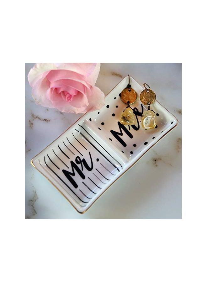 The Bros Ceramic Mrs Wedding Trinket, One Size, Mr & Mrs Ring Dish  - Image 4