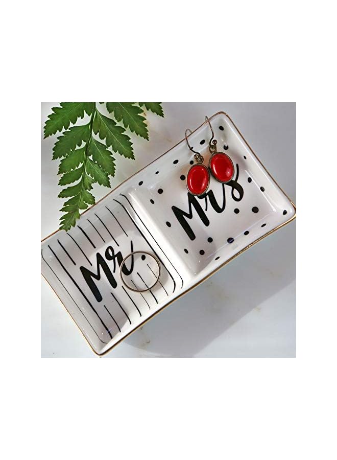 The Bros Ceramic Mrs Wedding Trinket, One Size, Mr & Mrs Ring Dish  - Image 5
