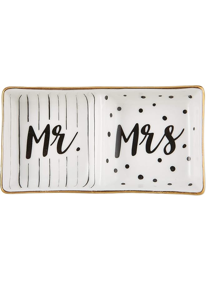 The Bros Ceramic Mrs Wedding Trinket, One Size, Mr & Mrs Ring Dish  - Image 1