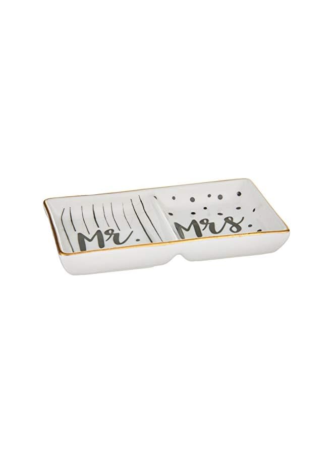 The Bros Ceramic Mrs Wedding Trinket, One Size, Mr & Mrs Ring Dish  - Image 2
