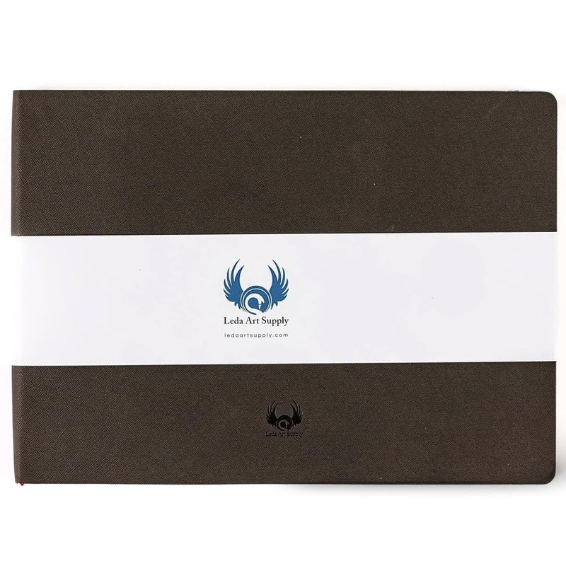 Leda Art Supply Landscape-Shaped Sketchbook, 8.25 x 5.5 inches, Lays Flat Flexible Sketch Book for Artists, Ideal for Ink, Water Color, Pen, Pencils, 160 Tear Resistant Pages, Size: Landscape Medium, Leda Art Supply - Image 1