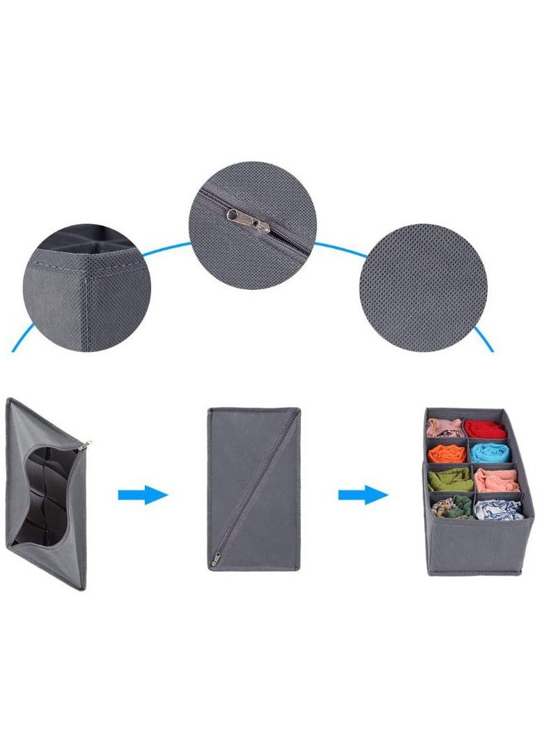 Hanayo 4-Piece Drawer Underwear Organizer Dividers Foldable Underwear and Bra Drawer Organizer Fabric Clothes Organizers Dividers and Storage Boxes for Lingerie Bra Socks Underwear Ties - Image 4