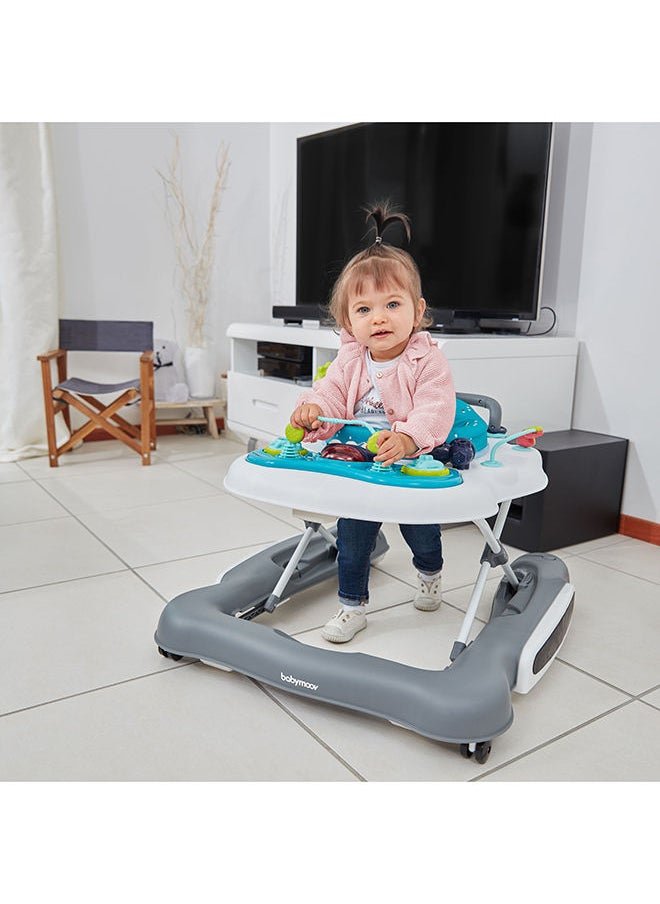 5In1 Baby Walker, Push Toy, Swing 360° Seat And Play Area, Non-Slip Grips, Padded Seats, 3 Level Height Adjustable, Includes Interactive Toys And Activities, Easy To Fold, Store And Transport