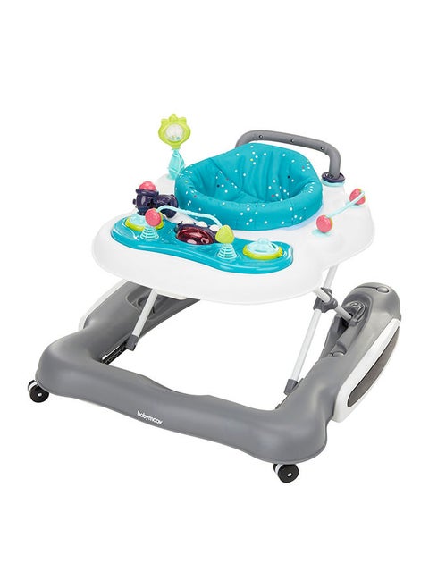 5In1 Baby Walker, Push Toy, Swing 360° Seat And Play Area, Non-Slip Grips, Padded Seats, 3 Level Height Adjustable, Includes Interactive Toys And Activities, Easy To Fold, Store And Transport