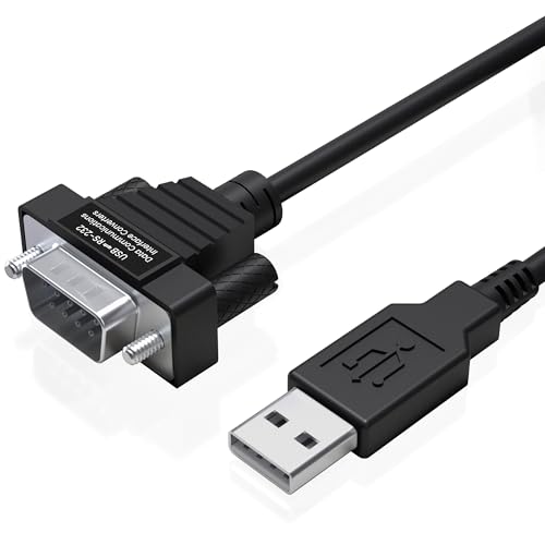 Gearmo® Ultra Compact 8 Inch USB to Serial Cable - Windows/Mac/Linux, 64-bit Compatible RS232 DB9 Adapter with FTDI Chipset - Image 1