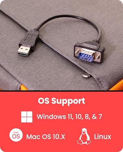 Gearmo® Ultra Compact 8 Inch USB to Serial Cable - Windows/Mac/Linux, 64-bit Compatible RS232 DB9 Adapter with FTDI Chipset - Image 4