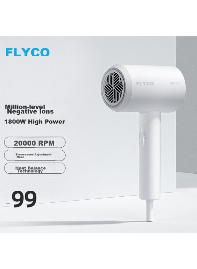 Flyco Hair Dryer For Dormitory Use, Gentle Wind Negative Ion Constant Temperature Hair Protection, Home Use Hot And Cold High-volume Fast-drying Hair Dryer Fh6290 1800w - Image 1