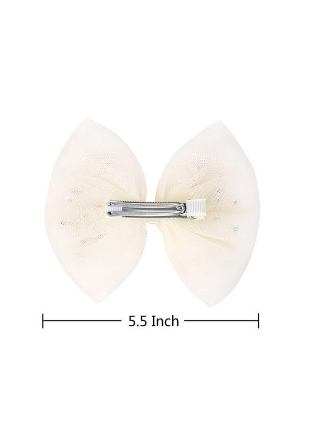 BELICIA 2 PCS Luxury Pearl Hair Bows Hair Clips for Toddler Girls - Elegant Ivory Lace Veil Hair Accessories for Birthday, Wedding, Halloween, Thanksgiving, and Christmas Occasions(Ivory) - Image 3