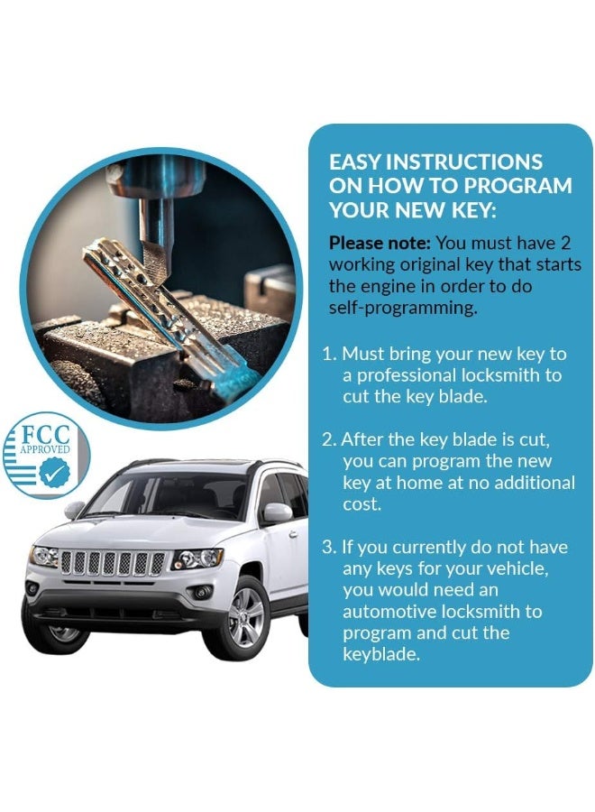 Keyless2Go Keyless Entry Remote Car Key Replacement for Vehicles That Use 3 Button OHT692427AA - 2 Pack - Image 5