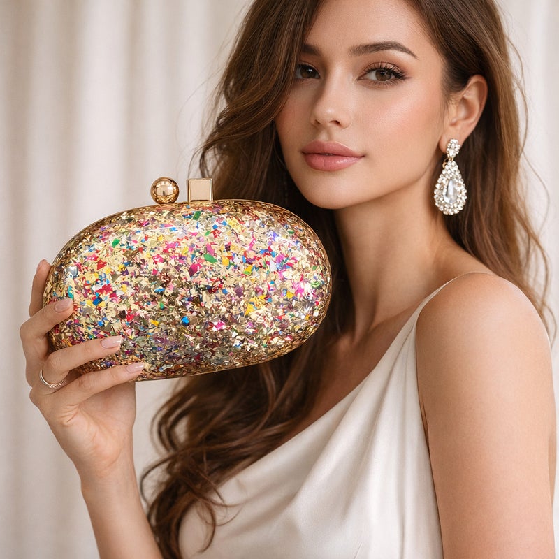 New Women'S Bag Acrylic Evening Bag Single Shoulder Crossbody Party Light Luxury Chain Shell Clutch Evening Bag - Image 2