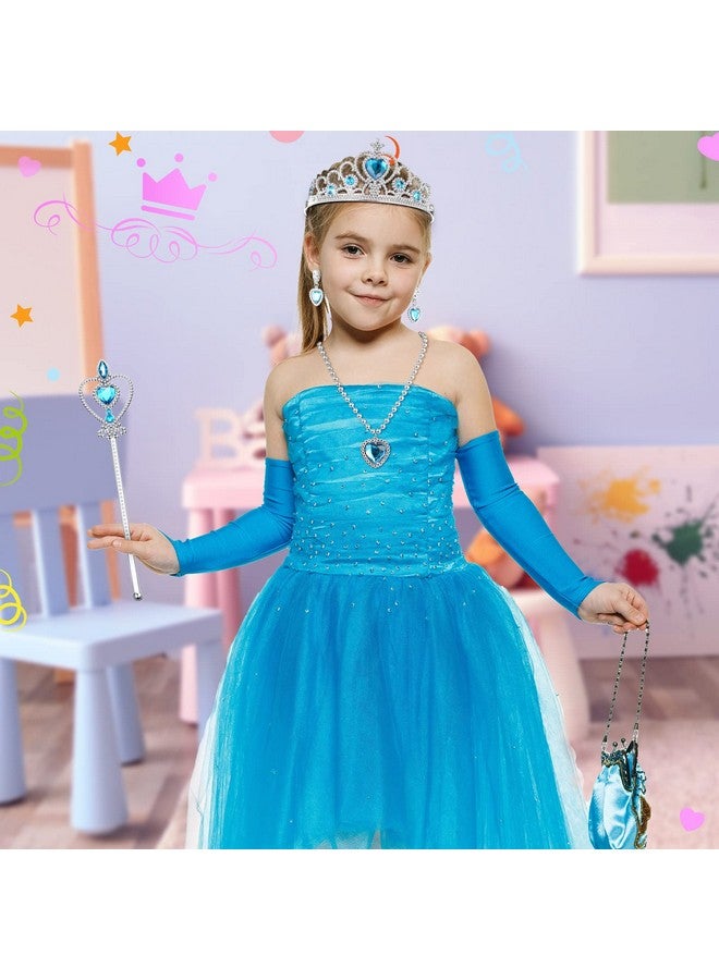 Chunyin Chunyin 12 Princess Jewelry Toys Princess Pretend Play Set Princess Jewelry Party Favors Costume Jewelry for Girls Dress up Party Favors, Crown Wand Ring Earring Necklace, 4 Colors  - Image 4