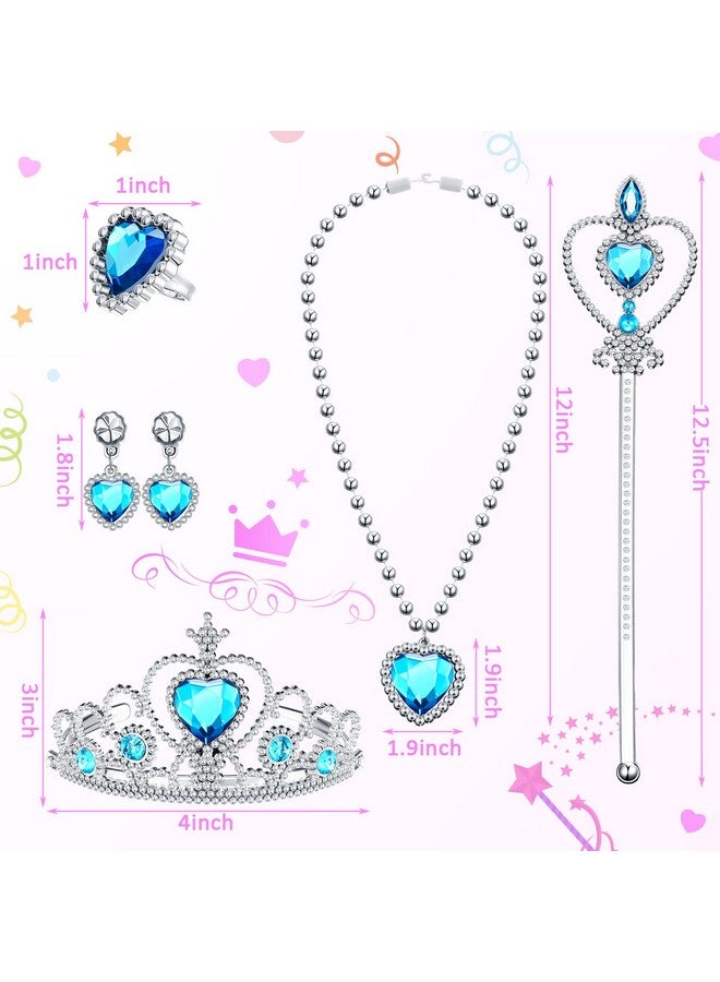 Chunyin Chunyin 12 Princess Jewelry Toys Princess Pretend Play Set Princess Jewelry Party Favors Costume Jewelry for Girls Dress up Party Favors, Crown Wand Ring Earring Necklace, 4 Colors  - Image 2