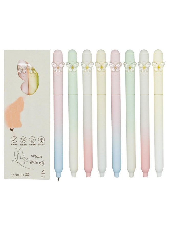 Maydahui 8 Pcs Beautiful Butterfly Pens Twistable Elegant Classic Butterfly Gel Pen Black Ink For School Office Supplies Party Favors - Image 1