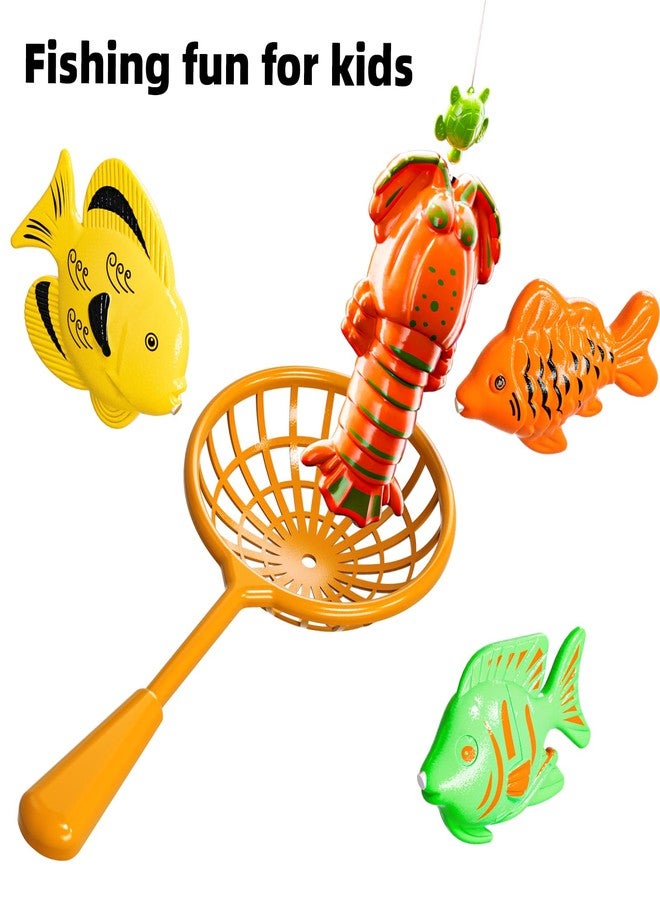 TEMI Fishing Toy Game for Kids 3 4 5 6 7 8 Years Old, 51 Fish Bath Playset for Toddlers, Toy Magnetic Rod and Fishing Net, Outdoor Water Toys for Kids Age 3-5, Party for Boy and Girl - Image 3