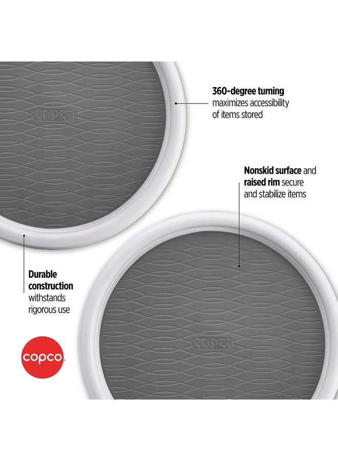 Copco كوبكو 9 إنش دوار خزانة المطبخ غير قابل للانزلاق، مجموعة من 2، أبيض، رمادي - Image 3