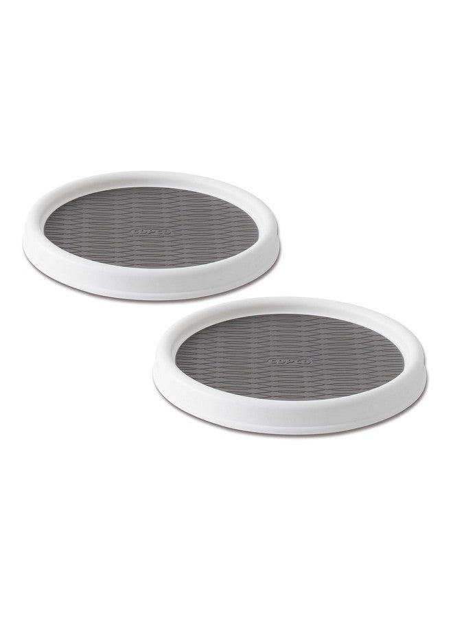 Copco كوبكو 9 إنش دوار خزانة المطبخ غير قابل للانزلاق، مجموعة من 2، أبيض، رمادي - Image 1