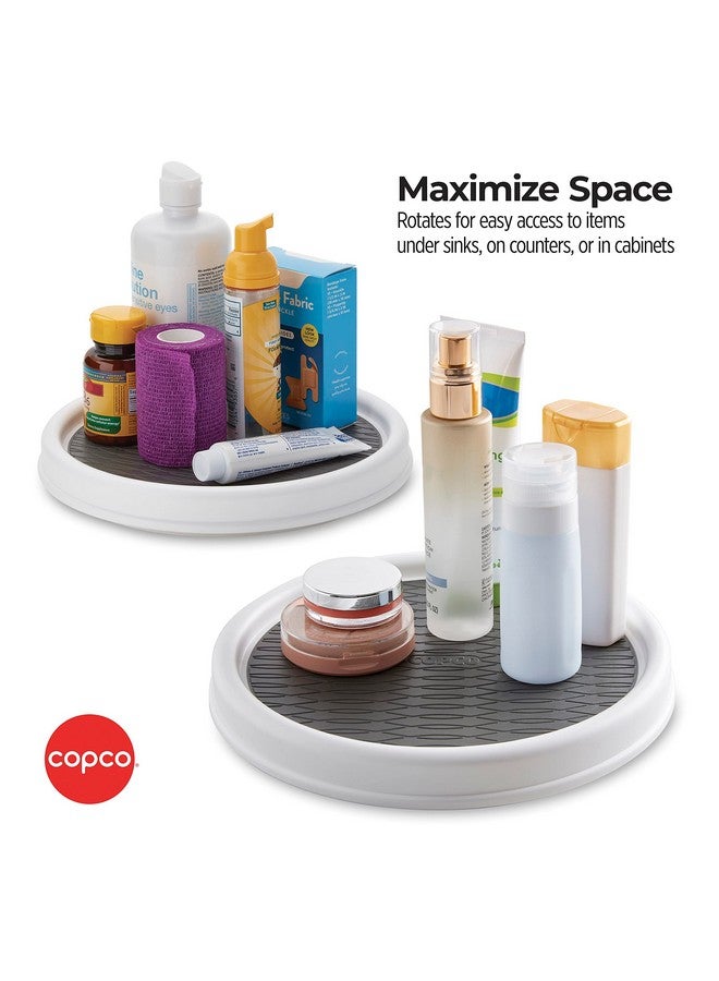 Copco كوبكو 9 إنش دوار خزانة المطبخ غير قابل للانزلاق، مجموعة من 2، أبيض، رمادي - Image 5