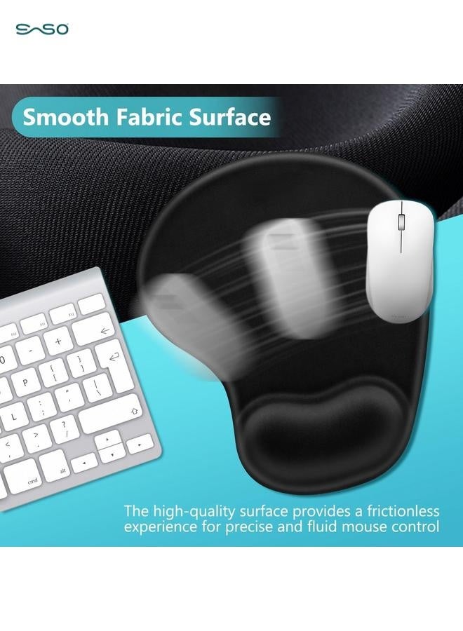 SparkSprout Ergonomic Gel Mouse Pad with Wrist Support - Non-Slip Base, Memory Foam Comfort for Pain Relief, Office/Home/Gaming - Black - Image 2