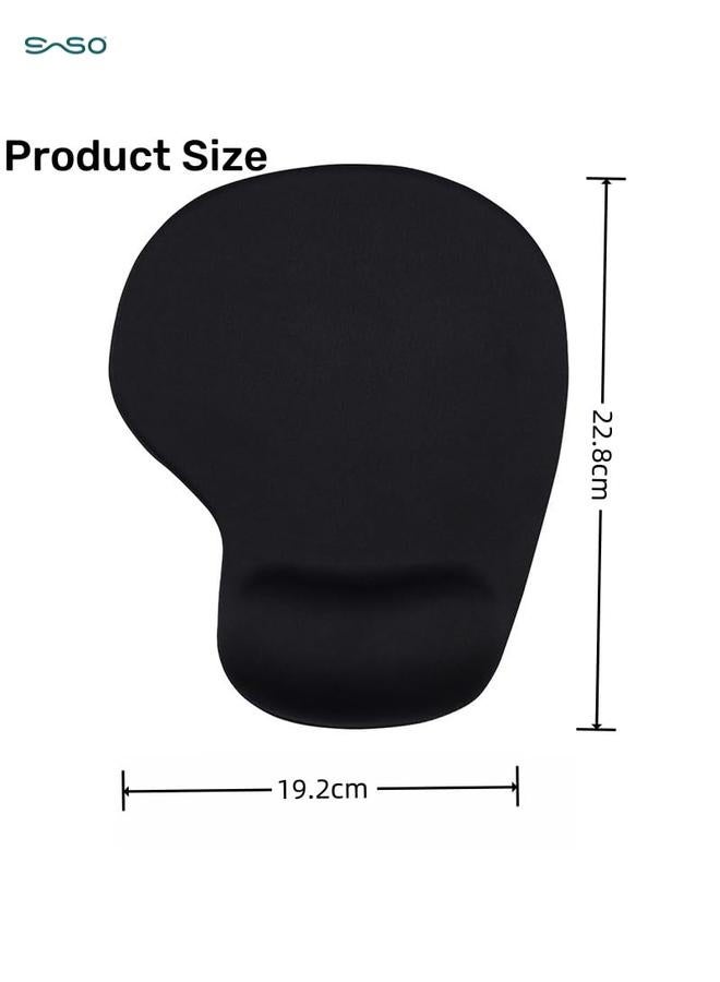 SparkSprout Ergonomic Gel Mouse Pad with Wrist Support - Non-Slip Base, Memory Foam Comfort for Pain Relief, Office/Home/Gaming - Black - Image 5