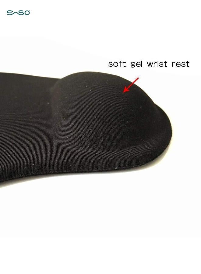 SparkSprout Ergonomic Gel Mouse Pad with Wrist Support - Non-Slip Base, Memory Foam Comfort for Pain Relief, Office/Home/Gaming - Black - Image 3
