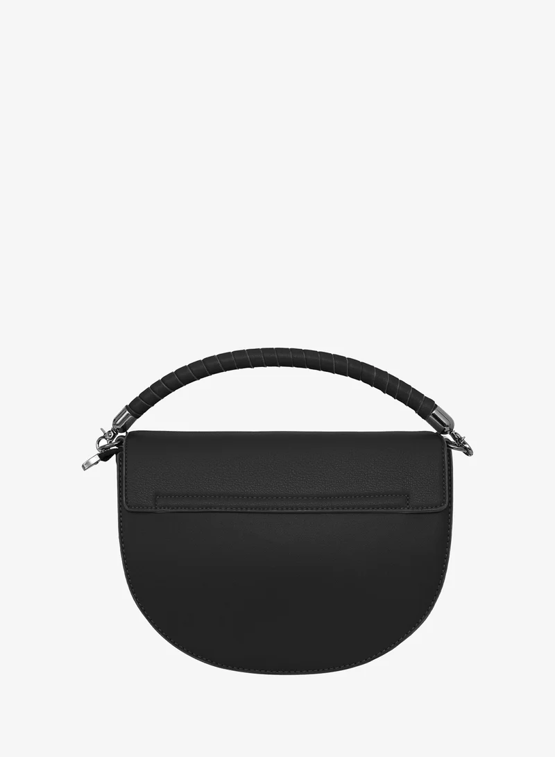 بارا جون Parajohn London Ladies Half-Moon Crossbody Handbag With Elegant Top Handle Black