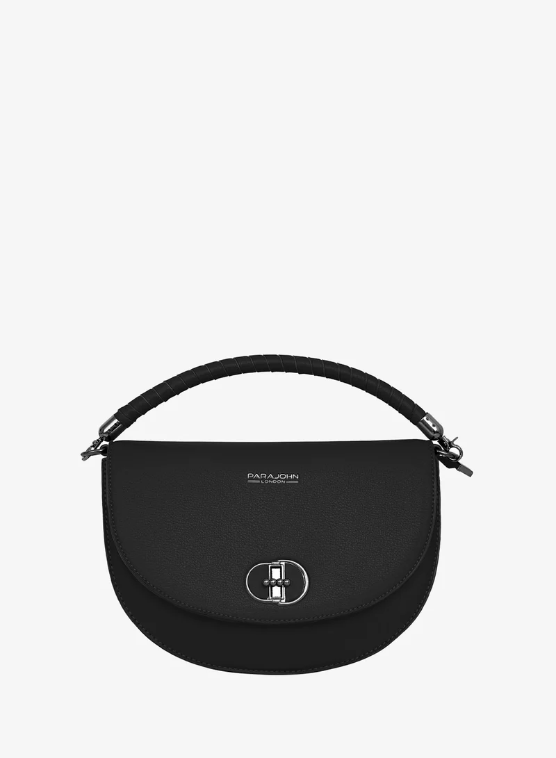 بارا جون Parajohn London Ladies Half-Moon Crossbody Handbag With Elegant Top Handle Black