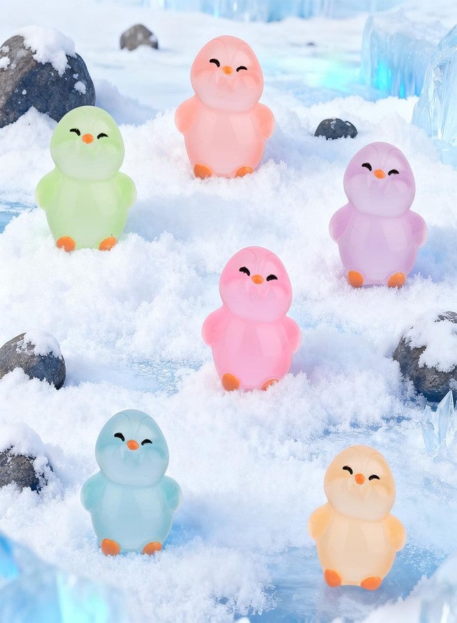 Sinbana 30pcs Glow in The Dark Mini Resin Penguins, 6 Colors Luminous Tiny Penguin Micro Fairy Garden Landscape for Dollhouse - Image 5
