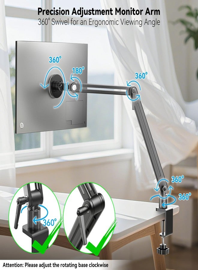 Jakeko Strong Magnetic Portable Monitor Desk Clamp - 75mm VESA Mount 4.7" 12.9" 15.6" 16" 17.3" 18.5 inch 360° Rotate Base Tablet Holder Arm JK07B1 - Image 4