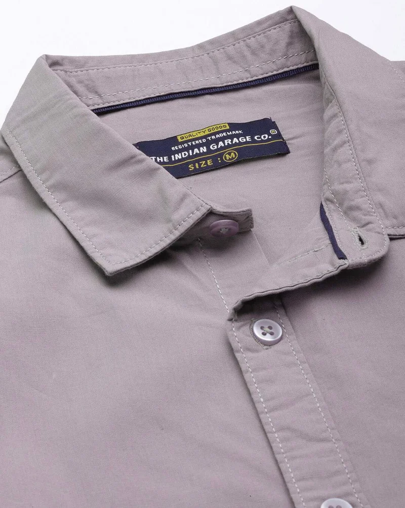 شركة المرآب الهندية Men Regular Fit Solid Full Sleeves Cutaway Collar Casual Shirt
