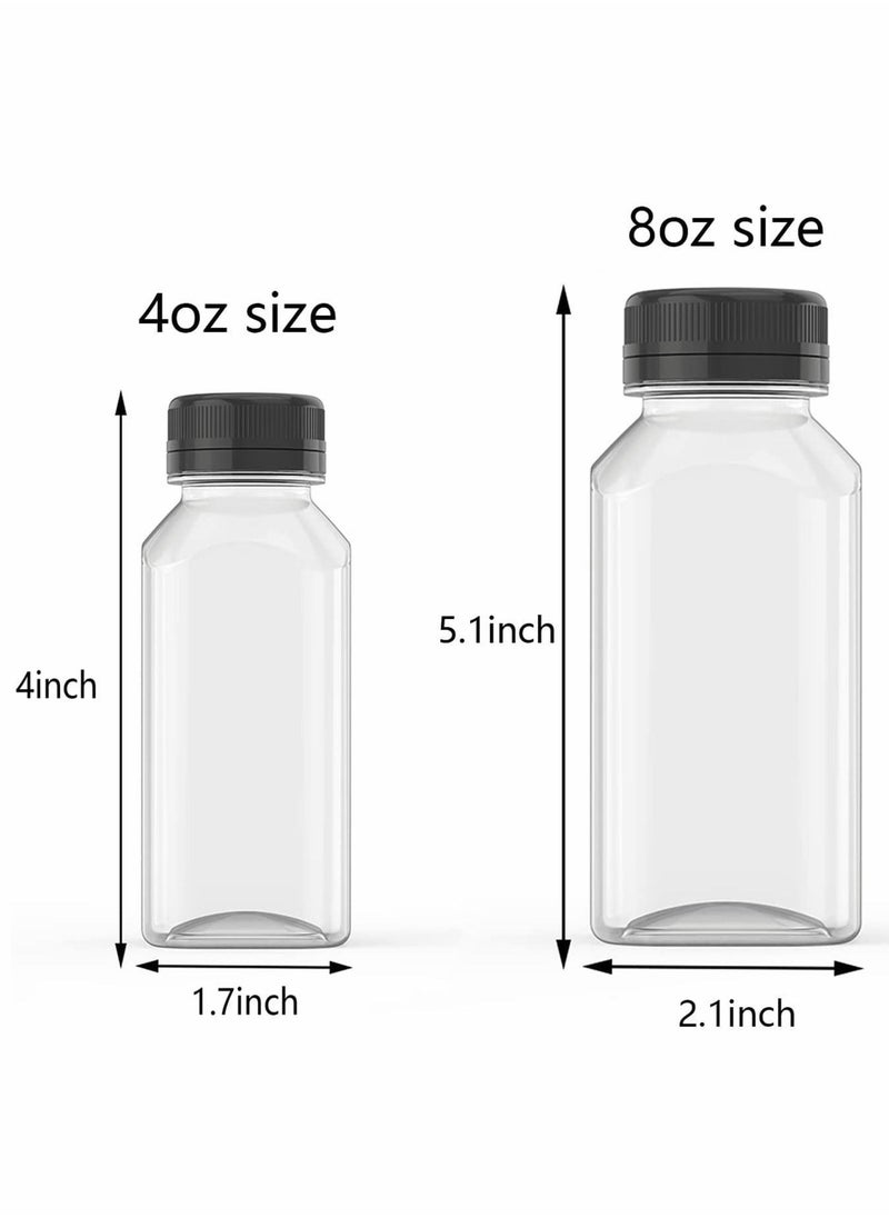 Y&D - Plastic Juice Bottles Empty Clear Containers with Tamper Proof Lids for Juice, Milk, and Other Beverage 8 Oz 10 Pcs - Image 1