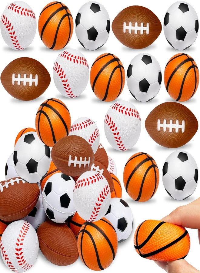 AMENON 28 Pack Christmas Party Favors Stress Ball for Kids - Sports Squeeze Fidget Balls with Basketball,Baseball,Soccer,Football,Perfect for Classroom Stocking Stuffers Fillers - Image 1