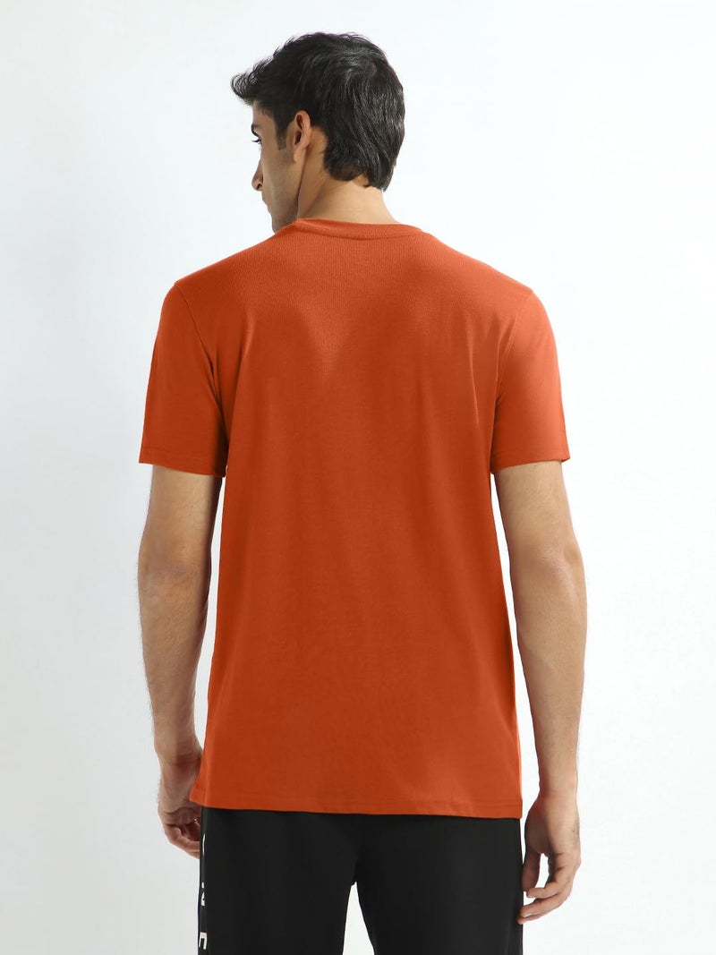 NOBERO Men's Cotton Regular Fit T-Shirt in Orange - Image 4