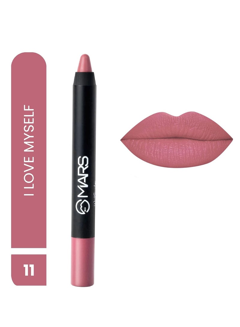 مارس مارز أحمر شفاه كرايون يدوم طويلاً يدوم حتى 12 ساعة | لمسة نهائية غير لامعة | مقاوم للماء | لا يتلطخ لا يتزحزح لا يتزحزح (3.5 جم) (11-أنا لا يمكن إيقافه) - Image 2