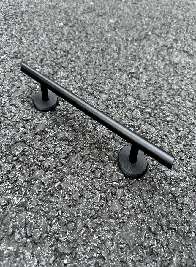 DisplayMore Professional Fingerboard Set - Aluminum Alloy Skateboard Obstacle with Non-Slip Base, Rod, and Deck DIY Mini Skatepark Accessory for Fingerboard Players,9.84" Long (Round-Rod-Black) - Image 3