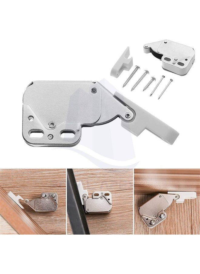 Biella Biella™ 2Pcs Automatic Spring Snap System Push-in Touch Lock Mini Tip Latch Cabinet Door Furniture Safety Lock  - Image 5