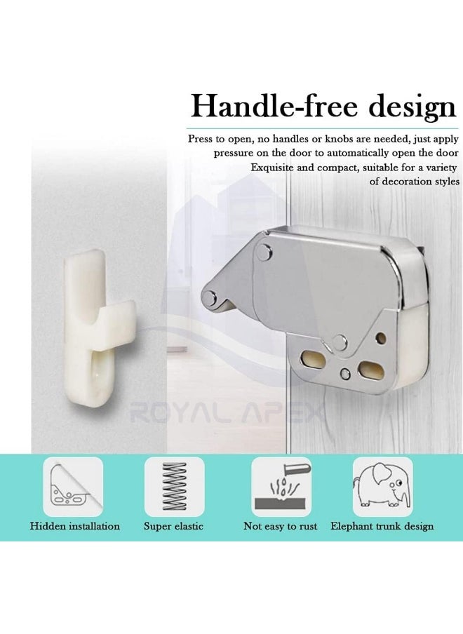 Biella - Biella™ 2Pcs Automatic Spring Snap System Push-in Touch Lock Mini Tip Latch Cabinet Door Furniture Safety Lock - Image 1