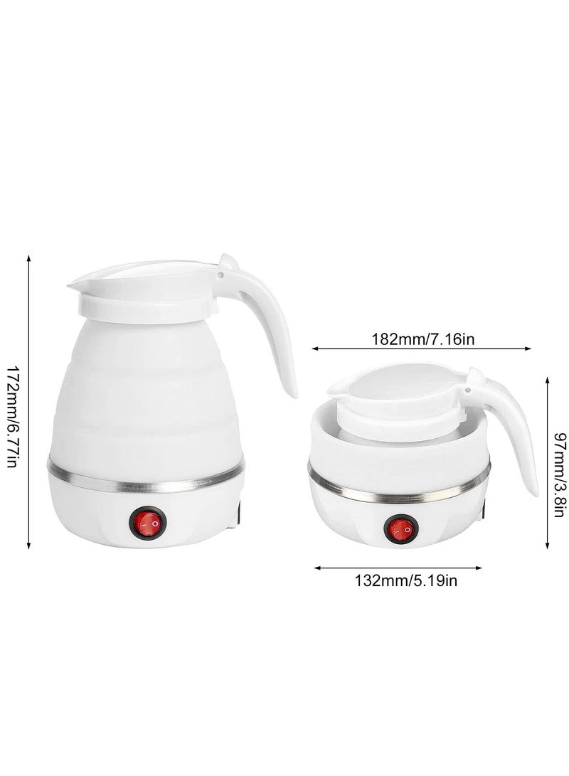 ELTRAZONE Portable Folding Electric Kettle, Fast Boiling Foldable Electric Kettle for Travel Food Grade Silicone Boil Dry Protection Kettle with Separable Power Cord for Hiking Camping and Indoor (White) - Image 2