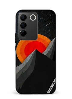 Protective Case Cover For Vivo V27 Moon And Pyramid Design   Multicolour