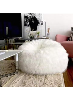 Lush Fur Round Plush Bean Bag Chair Cover For Adults, 93x92cm - White - pzsku/Z3E7A279CEE1C0BC8C3AEZ/45/_/1727200434/57612a72-7248-45e6-9a4d-7a9da64aca5c