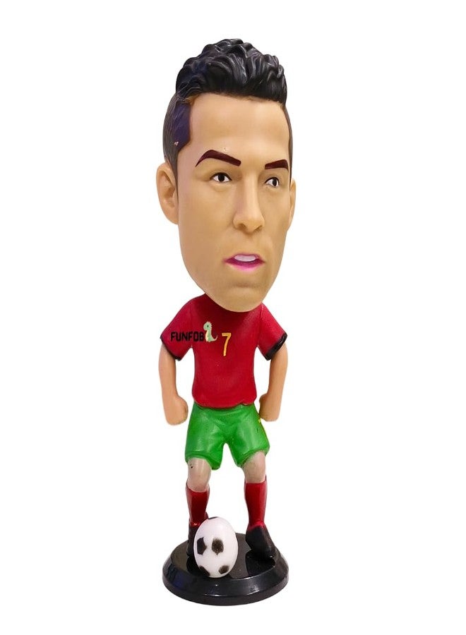 FUNFOB Ronaldo Action Figure Height - 10cm for Football Fans | Assembly Required | Car Decor Study Table Collectible Multicolour PVC | Ronaldo Figure - Image 1