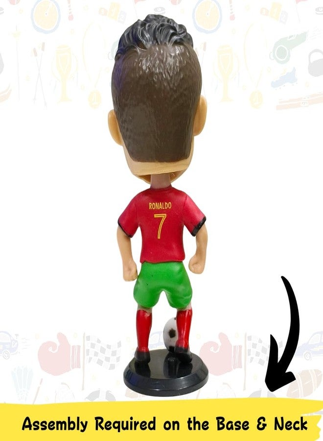 FUNFOB Ronaldo Action Figure Height - 10cm for Football Fans | Assembly Required | Car Decor Study Table Collectible Multicolour PVC | Ronaldo Figure - Image 5