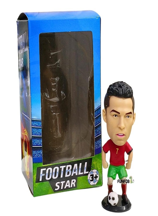 FUNFOB Ronaldo Action Figure Height - 10cm for Football Fans | Assembly Required | Car Decor Study Table Collectible Multicolour PVC | Ronaldo Figure - Image 2