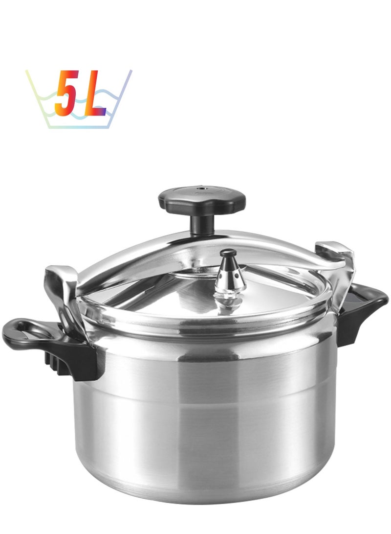 ستارجولد طنجرة ضغط من الألومنيوم، مؤشر ضغط فريد من نوعه، مصنوع من سبائك الألومنيوم المتين، سريع وموفر للطاقة، طنجرة ضغط بمقابض ثابتة، 5 لتر، فضي - Image 1