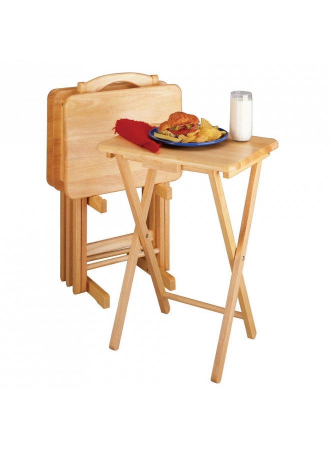 Winsome Wood Alex Snack Table Natural Set 5 Pc, 25.98 inches - Image 3