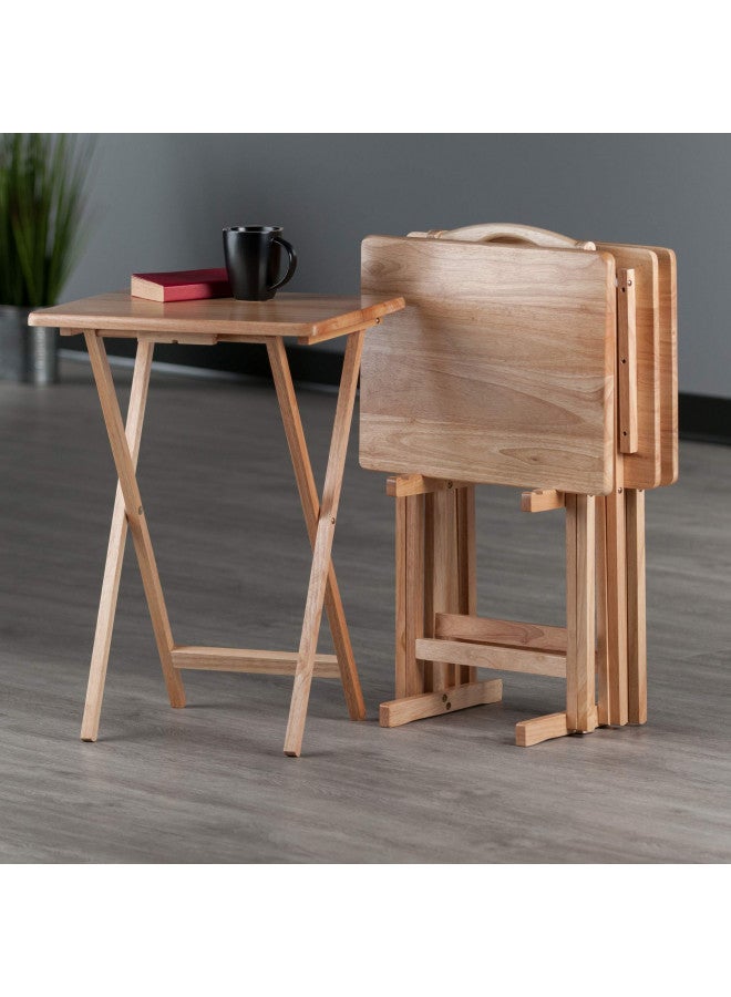 Winsome Wood Alex Snack Table Natural Set 5 Pc, 25.98 inches - Image 2