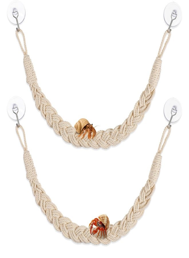 ولهيف مجموعة ألعاب تسلق سرطان البحر الناسك من WLLHYF، قطعتان، سلم حبل للزواحف بطول 24 بوصة مع أكواب شفط، ملحقات حوض الزواحف، ديكور موطن للسحالي، الوزغات، الثعابين، ضفادع الأشجار - Image 1